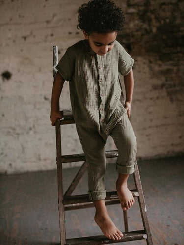 The Simple Folk Archer Playsuit, Sage